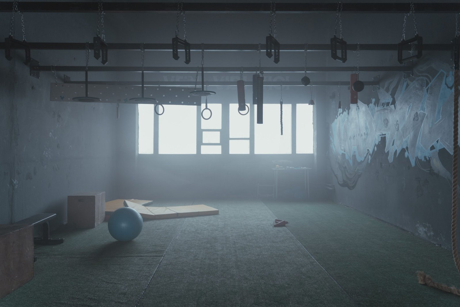 Quiet training room with rehabilitation and exercise equipment.
